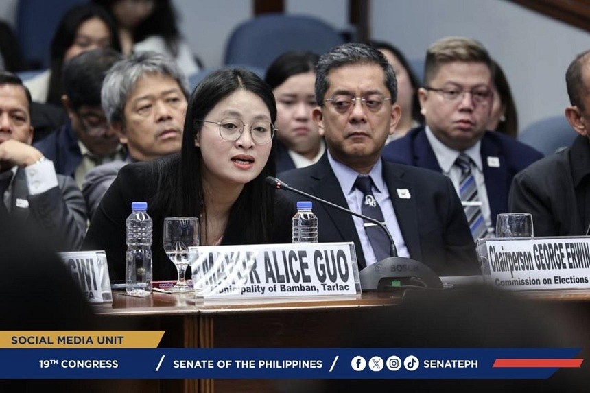 Filipinos’ social media feeds have been flooded with memes and videos criticising former Bamban town mayor Alice Guo’s alleged links to the country’s online casino industry. She has fled the country. PHOTO: SENATE OF THE PHILIPPINES